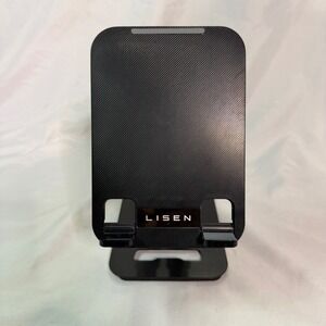 LISEN Cell Phone Stand for Desk Adjustable Foldable Tablet Holder Black Cradle